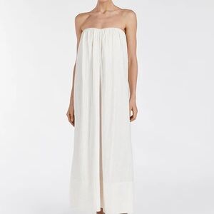 Elegant White Strapless Maxi Dress
